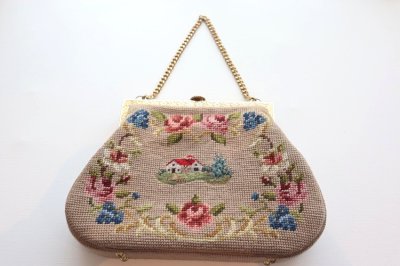 画像1: アメリカ製　ヴィンテージ　ニードルポイント　バッグ
