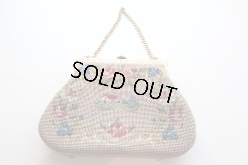 画像1: アメリカ製　ヴィンテージ　ニードルポイント　バッグ (1)