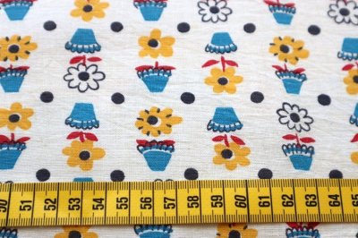 画像1: アメリカ製　ヴィンテージフィードサック　フラワーポット