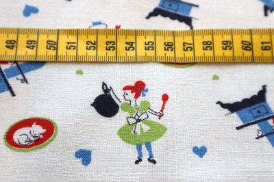 画像3: アメリカ製　ヴィンテージフィードサック　女の子とキッチン