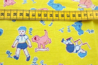 画像1: アメリカ製　ヴィンテージフィードサック　子供とわんちゃん