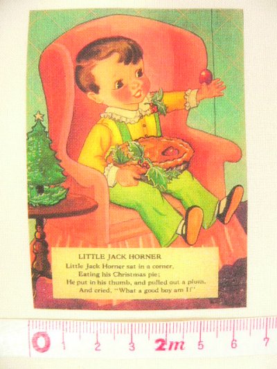 画像1: 転写カットクロス　LITTLE JACK HORNER 