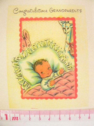 画像1: 転写カットクロス　アメリカの赤ちゃん