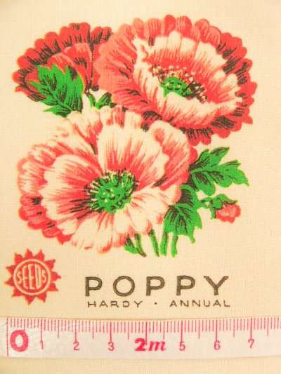 画像1: 転写カットクロス　POPPY 