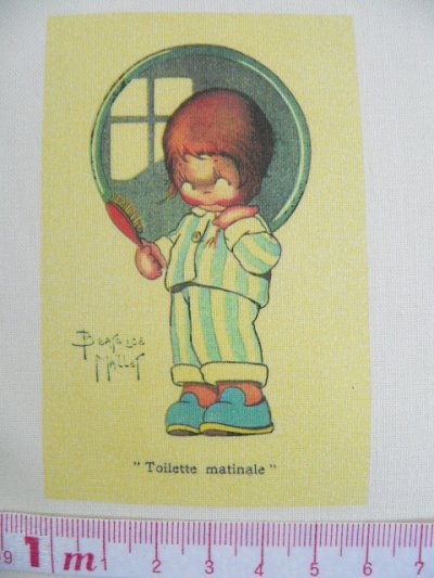 画像1: 転写カットクロス　フランスの子供