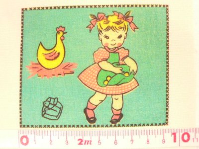 画像1: 転写カットクロス　アメリカの子供