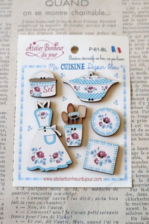 画像1: フランス製　アトリエボヌールドゥジュール　Ma cuisine Digoin bleu (1)