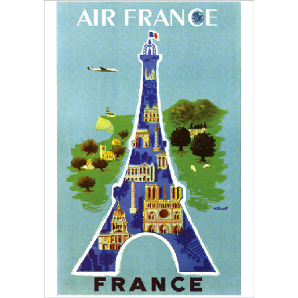 画像1: フランス製　ポストカード　エールフランス (1)